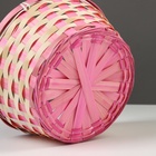 Корзина плетёная, бамбук, 21×21×10/24 см, розовая - Фото 5