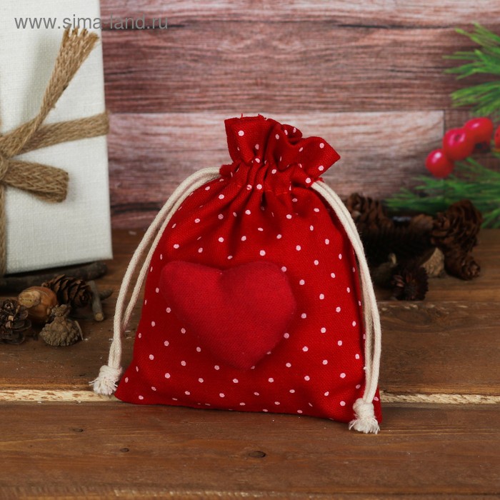 Подарочная сумочка «Сердце», цвета МИКС - Фото 1