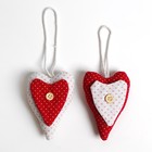 Мягкая игрушка-подвеска «Двойное сердце», с пуговкой, цвета МИКС - Фото 3