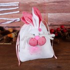 Подарочная сумочка "Зайка" щечки и ушки в горошек, цвета МИКС - Фото 1