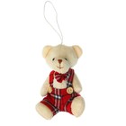 Мягкая игрушка-подвеска "Мишка", костюм в клетку, виды МИКС - Фото 1