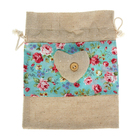 Подарочная сумочка «Сердечко с пуговкой», в цветочек, цвета МИКС - Фото 3