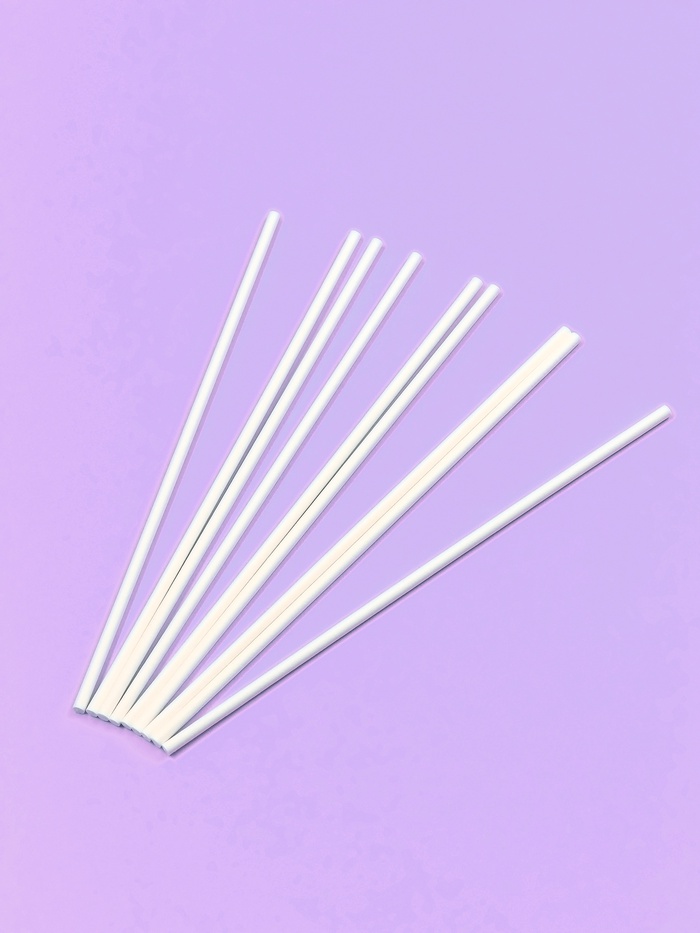 Палочки для кондитерских изделий, d=0.3 см, 15 см, набор 50 шт., бумага, белые - Фото 1