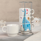 Набор кружек «Хобот», 180 мл, 4 шт, на металлической подставке - Фото 2