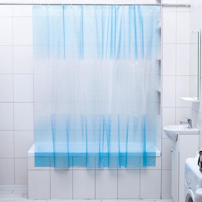 Штора для ванны Доляна «Диско 3D», 180×180 см, EVA, цвет голубой