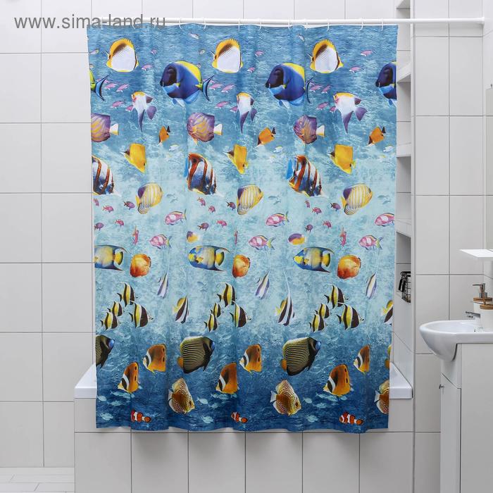 Штора для ванны Доляна «Морской риф», 180×180 см, EVA - Фото 1