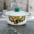 Кастрюля эмалированная 1,5 л, d=16 см, деколь МИКС, цвет белый - Фото 6