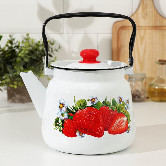 Чайник эмалированный, 3,5 л, рисунок МИКС - Фото 1