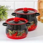 Набор эмалированных кастрюль «Рябинка», 2 предмета: 4 л, 5.5 л - Фото 1