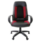 Кресло офисное BRABIX Strike EX-525, экокожа чёрная, ткань чёрная/бордовая - Фото 3