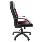 Кресло офисное BRABIX Strike EX-525, экокожа чёрная, ткань чёрная/бордовая - Фото 4