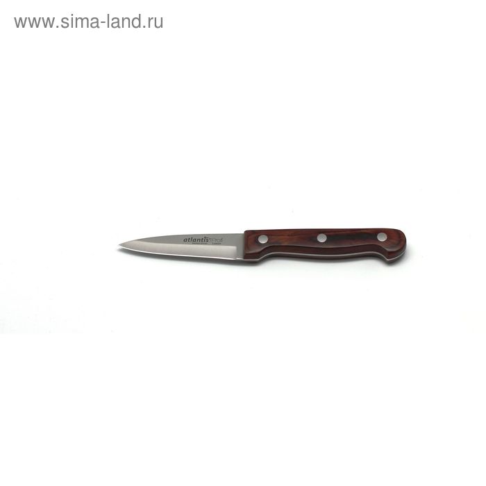 Нож для овощей Atlantis, цвет тёмно-коричневый, 9 см - Фото 1