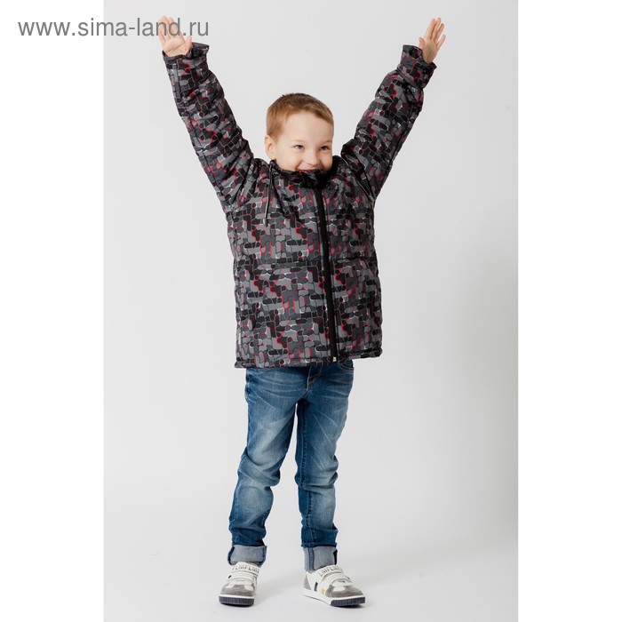 Куртка для мальчика, рост 116 см, цвет серый КМ-11/1 - Фото 1