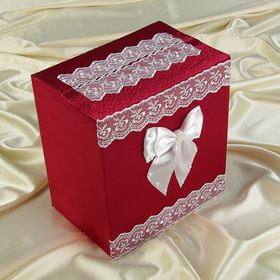 Коробка для денег «Семейный банк» с белым кружевом