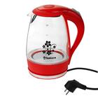 Чайник электрический Sakura SA-2710R, стекло, 1.7 л, 1850-2200 Вт, подсветка, красный - Фото 1