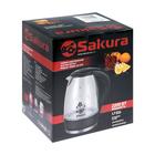 Чайник электрический Sakura SA-2710R, стекло, 1.7 л, 1850-2200 Вт, подсветка, красный - Фото 10