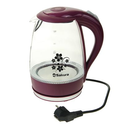 Чайник электрический Sakura SA-2710V, 1.7 л, 1850-2200 Вт, подсветка
