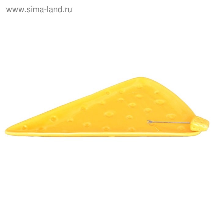 Тарелка для сыра «Сыр», треугольная, с вилкой - Фото 1