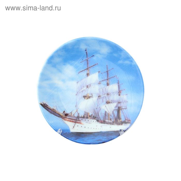 Тарелка декор "Корабль", 10×10×2 см. - Фото 1