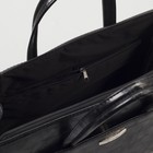 Сумка женская, отдел на молнии, 2 наружных кармана, длинный ремень, цвет чёрный - Фото 5