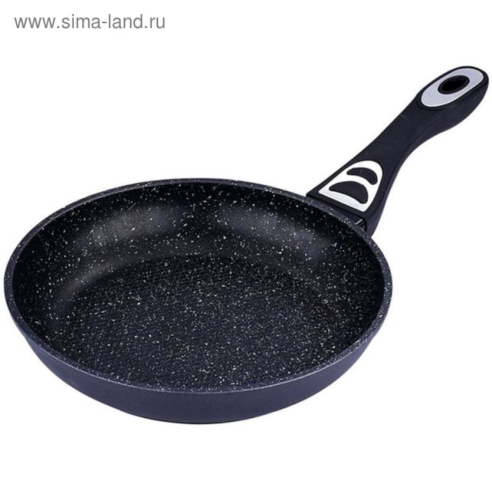 Сковорода Wellberg, 22х4,5 см, черное мраморное антипригарное покрытие - Фото 1