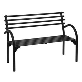 

Скамья "Беседа" садовая, металлическая 128 х 60 х 89 см, со спинкой, разборная, черная