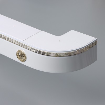 Карниз трёхрядный «Ультракомпакт. Медуза», 160 см, с декоративной планкой 7 см, белый