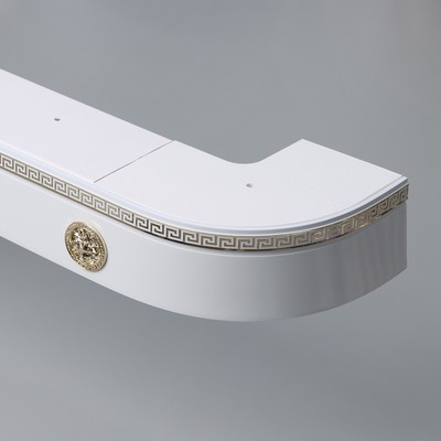 Карниз трёхрядный «Ультракомпакт. Медуза», 180 см, с декоративной планкой 7 см, белый