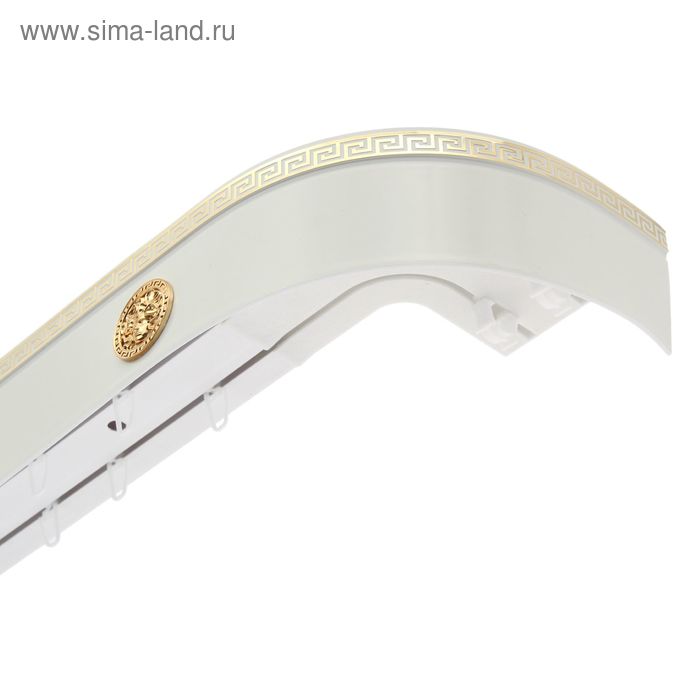 Карниз трёхрядный «Ультракомпакт. Медуза», 300 см, с декоративной планкой 7 см, белый - Фото 1