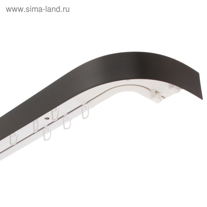 Карниз двухрядный 360 см, с декоративной планкой «Стандарт», цвет венге