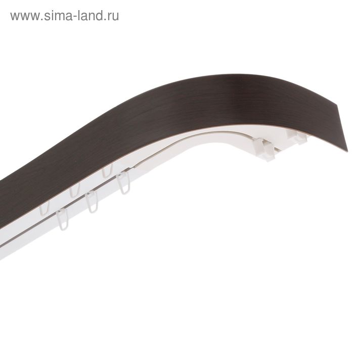 Карниз двухрядный 180 см, с декоративной планкой «Стандарт», цвет ореховый