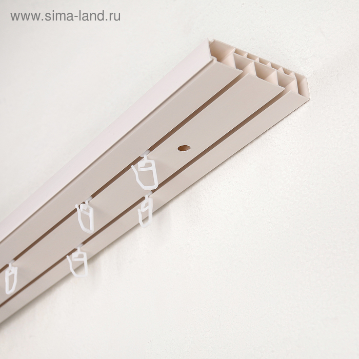 Карниз двухрядный «Цезарь. Эконом», 320 см, цвет белый - Фото 1