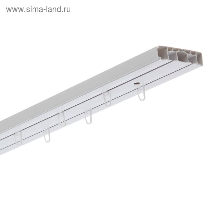 Карниз двухрядный, «Цезарь. Эконом», 360 см, цвет белый - Фото 1