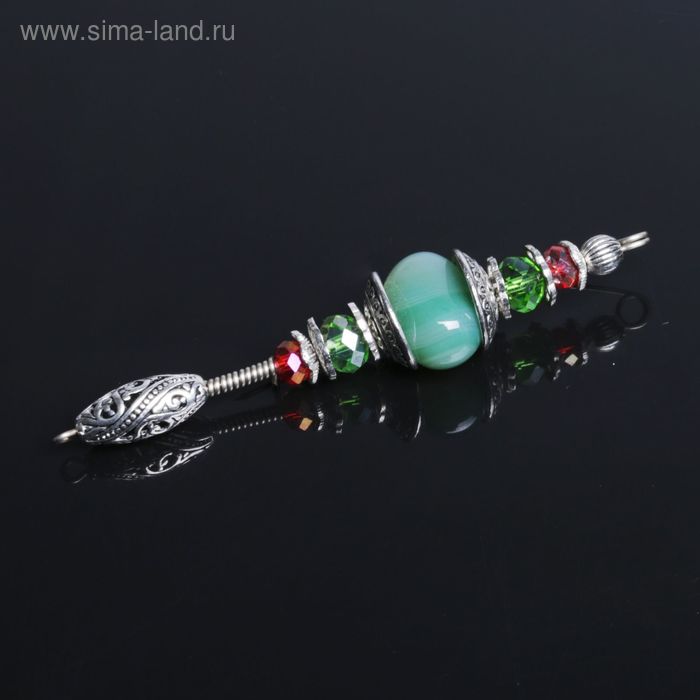 Булавка-оберег фибула «Халцедон» камень успокаивает - Фото 1