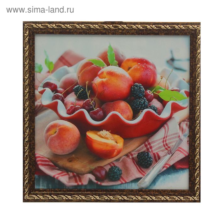 Картина "Персики и ягоды" 20х20 см  МИКС - Фото 1