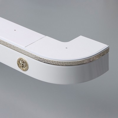 Карниз трёхрядный «Ультракомпакт. Медуза», 200 см, с декоративной планкой 7 см, белый