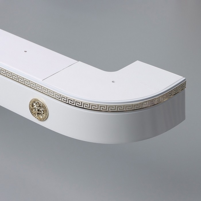 Карниз трёхрядный «Ультракомпакт. Медуза», 200 см, с декоративной планкой 7 см, белый - Фото 1