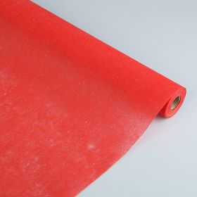 Фетр для упаковок и поделок, однотонный, красный, двусторонний, рулон 1шт., 50 см x 15 м