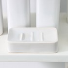 Набор аксессуаров для ванной комнаты Доляна «Статика», 4 предмета (дозатор 300 мл, мыльница, 2 стакана), цвет белый - Фото 2