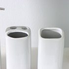 Набор аксессуаров для ванной комнаты Доляна «Статика», 4 предмета (дозатор 300 мл, мыльница, 2 стакана), цвет белый - Фото 3