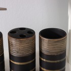 Набор аксессуаров для ванной комнаты Доляна «Классика», 4 предмета (дозатор 300 мл, мыльница, 2 стакана), цвет чёрный - фото 8309347