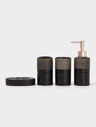 Аксессуары для ванной Доляна «Классика», 4 предмета: дозатор 300 мл, мыльница, 2 стакана, чёрные - Фото 2