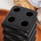 Набор аксессуаров для ванной комнаты Доляна «Шлейф», 4 предмета (дозатор 300 мл, мыльница, 2 стакана), цвет чёрный - Фото 3