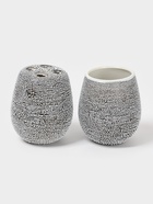 Набор аксессуаров для ванной комнаты Доляна «Камень», 4 предмета (дозатор 300 мл, мыльница, 2 стакана), цвет серый - Фото 3