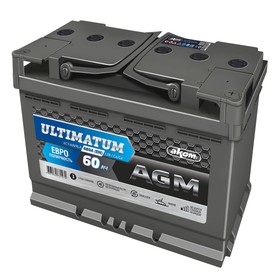Аккумуляторная батарея ULTIMATUM AGM 60 А/ч - VRLA Euro, обратная полярность