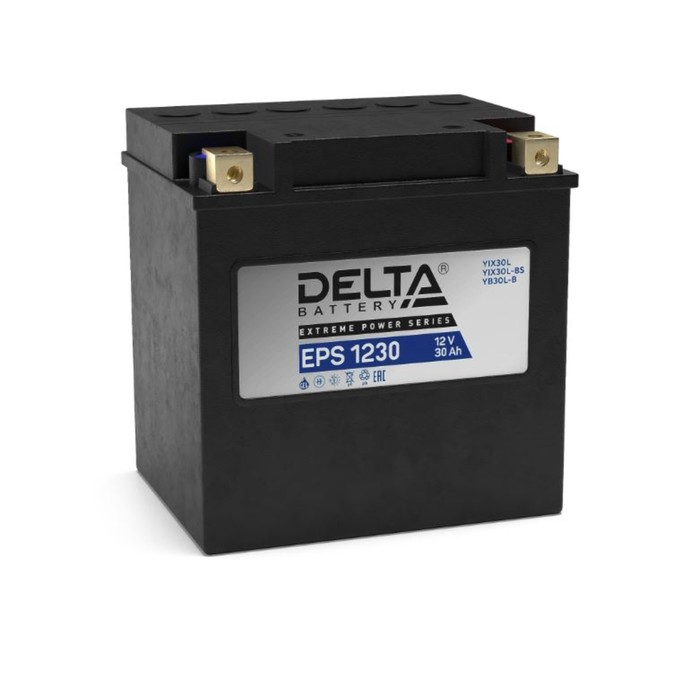 Аккумуляторная батарея Delta EPS 1230 (YTX30HL-BS, YTX30L-B, YTX30L) 12 В, 30 Ач обратная (- +)   20 - Фото 1