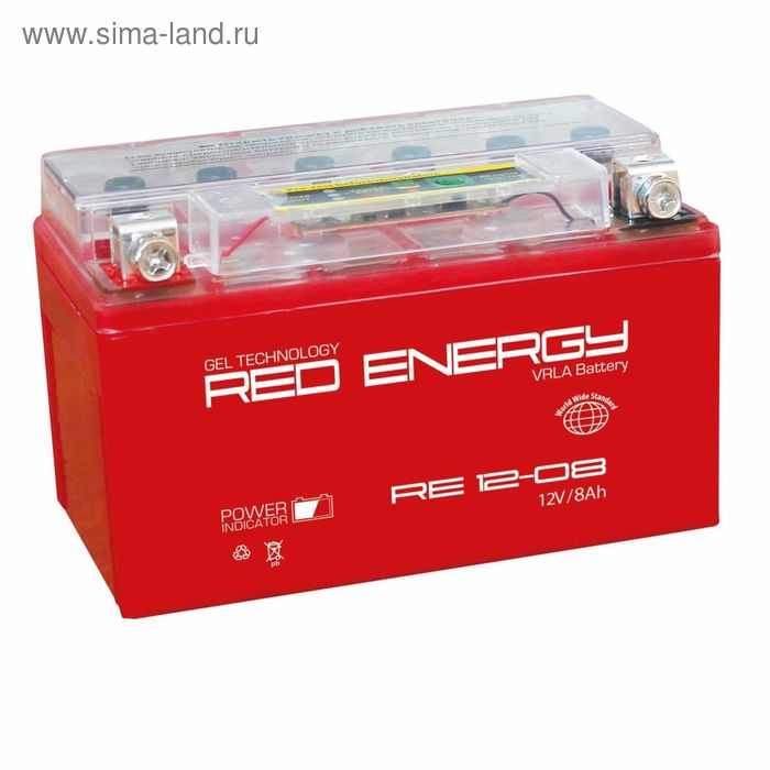 Аккумуляторная батарея Red Energy 12-08 moto 8 А/ч - 6СТ AGM, тип. YT7B-BS - Фото 1