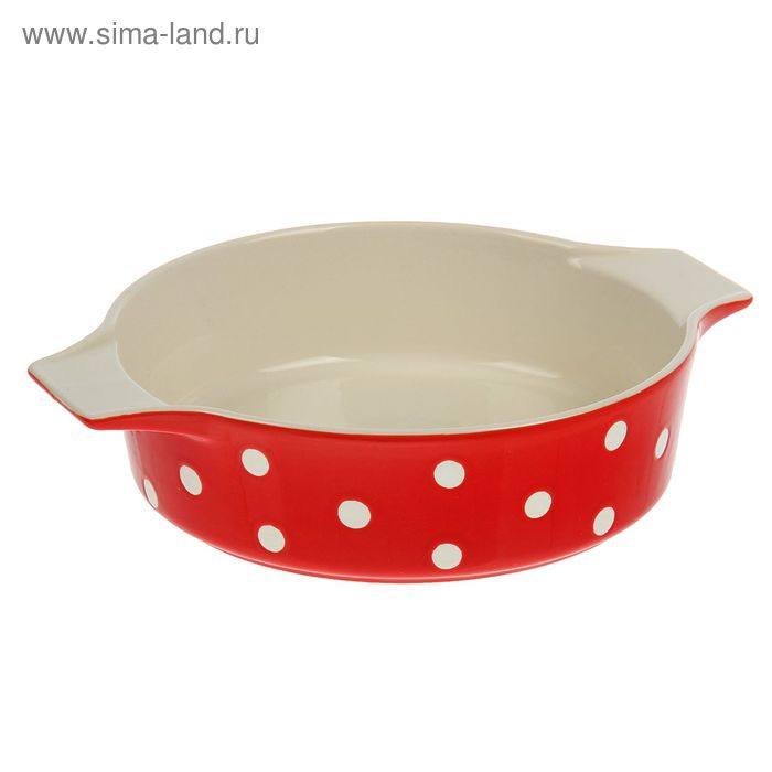 Форма для выпечки Доляна «Красный горох», 27×23×6 см, 1 л - Фото 1