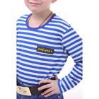 Детский костюм военного "ВДВ", тельняшка, голубой берет, ремень, рост 122 см - Фото 2