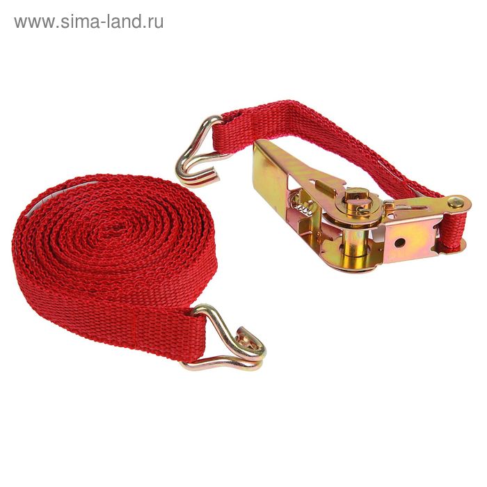 Стяжка груза с механизмом 110 мм, ширина ленты 25 мм, нагрузка 200/400 кг, длина 4 м - Фото 1